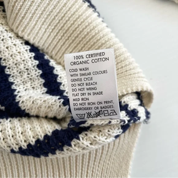 ABLE x Jess Ann Kirby Marin 100% Organic Cotton Striped Button Knit Sweater - Picture 12 of 14